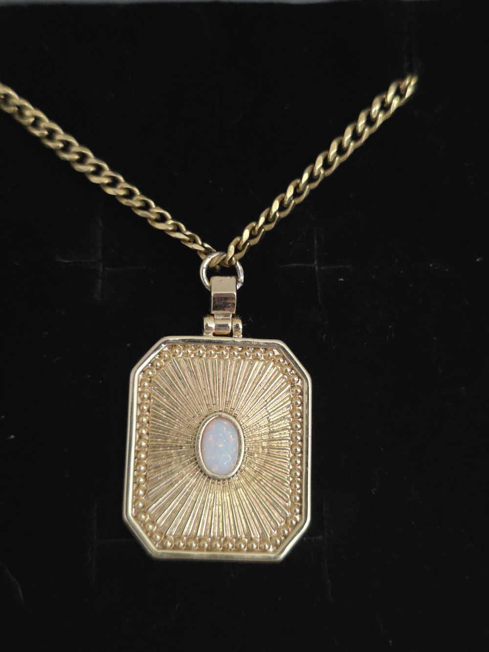 Gold Sunburst Opal Pendant Necklace - Women's Jewelry